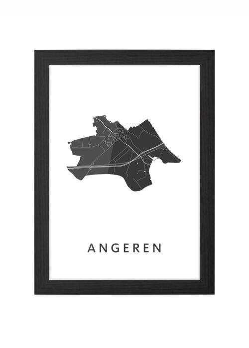 angeren kaart poster ingelijst in zwarte lijst