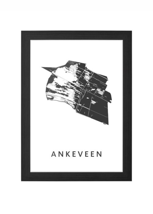 ankeveen kaart poster ingelijst in zwarte lijst