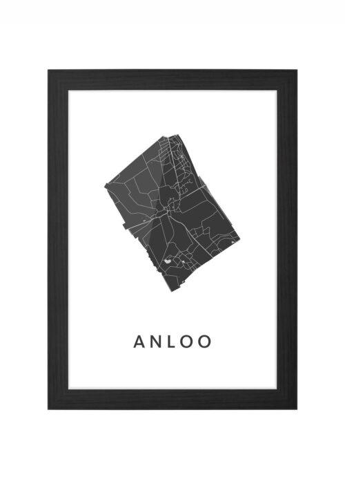 anloo kaart poster ingelijst in zwarte lijst