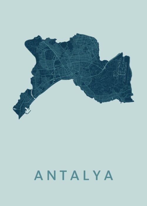Antalya Mint Stadskaart Poster Kopen