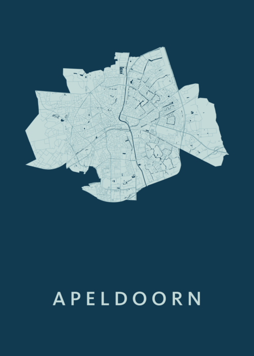 Apeldoorn Stadskaart Poster Feldgrau poster Apeldoorn