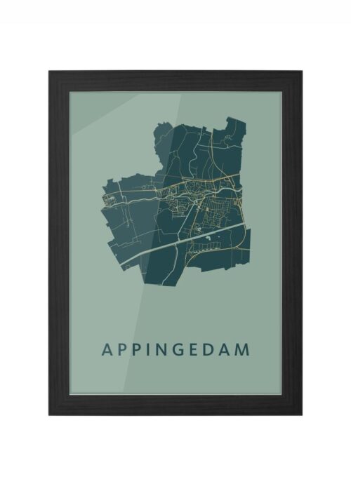 Appingedam Amazon Ingelijst in Zwart lijst Kopen | Kunst in Kaart