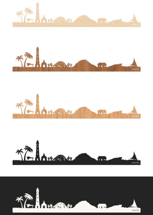 Houten Skyline van Aruba