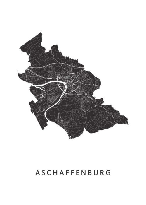 Aschaffenburg Stadskaart Poster Kopen