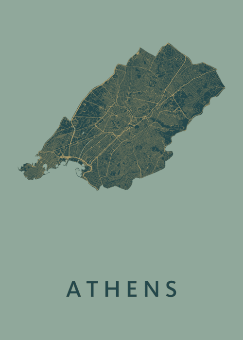 Athens Amazon Stadskaart Poster Kopen