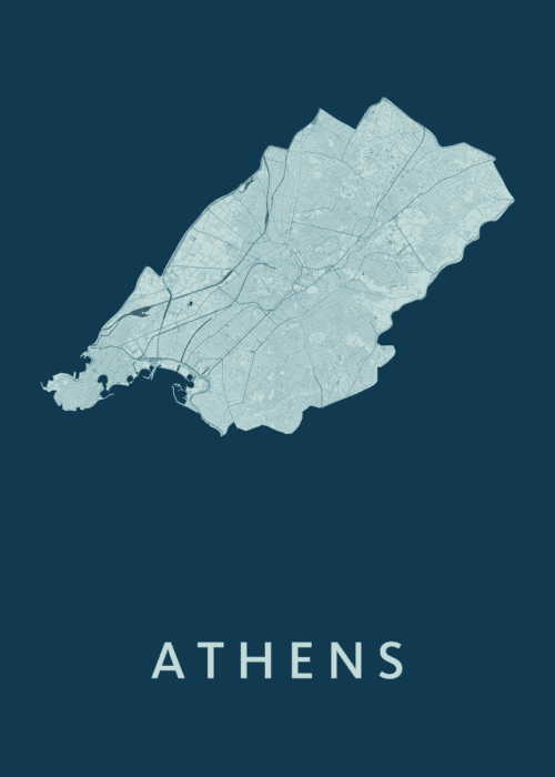 Athens Feldgrau Stadskaart Poster Kopen
