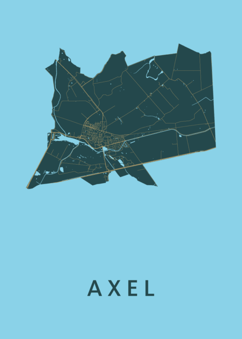 Axel Azure Stadskaart Poster Kopen