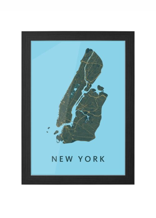 new york stadskaart poster kopen ingelijst in zwarte lijst