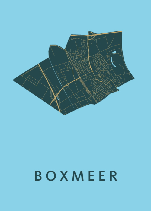 Boxmeer Azure Stadskaart Poster Kopen