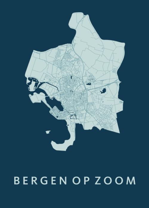 Bergen op Zoom Feldgrau Stadskaart Poster Kopen