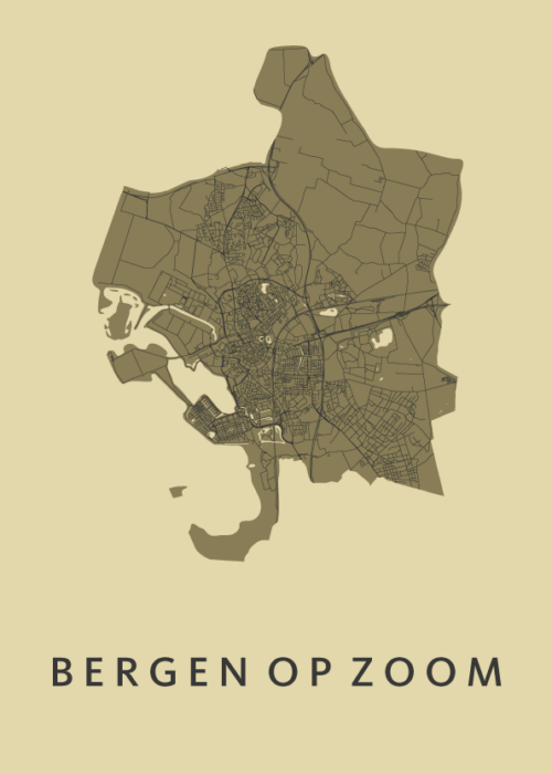 Bergen op Zoom GoldenRod Stadskaart Poster Kopen