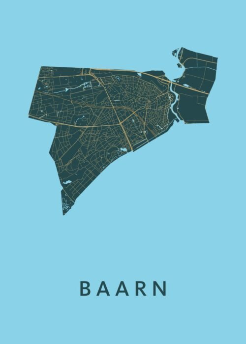 Baarn Azure Stadskaart Poster Kopen