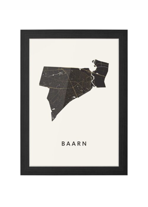 baarn stadskaart poster ingelijst in zwarte lijst
