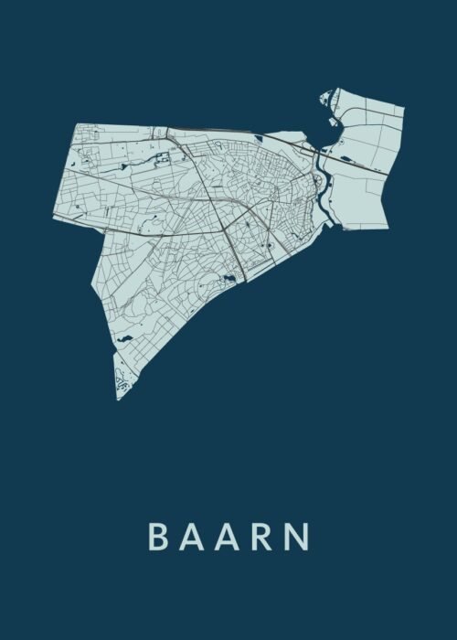 Baarn Navy Stadskaart Poster Kopen