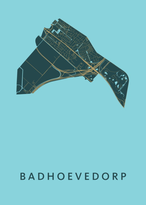 Badhoevedorp Azure Stadskaart Poster Kopen
