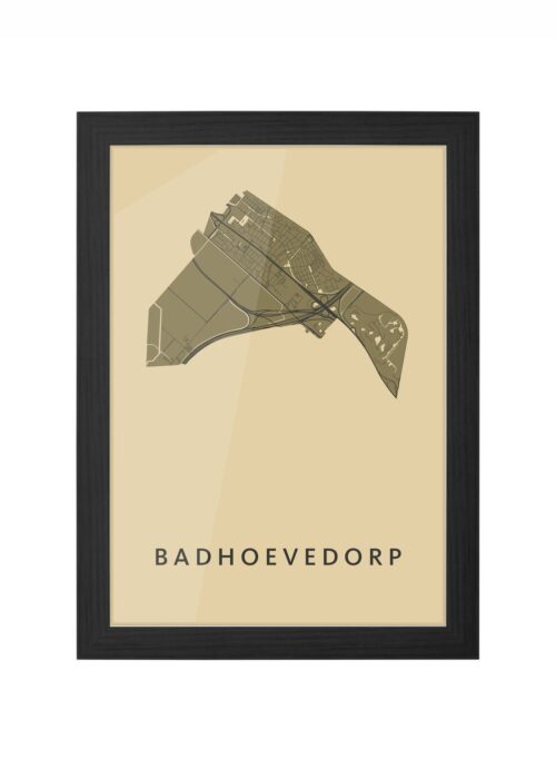 Badhoevedorp GoldenRod Ingelijst in Zwart lijst Kopen | Kunst in Kaart