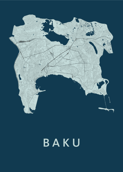 Baku Navy Stadskaart Poster Kopen