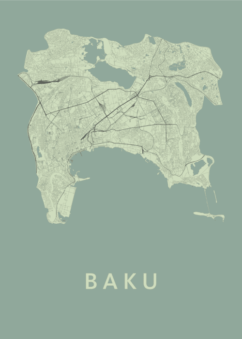 Baku Olive Stadskaart Poster Kopen