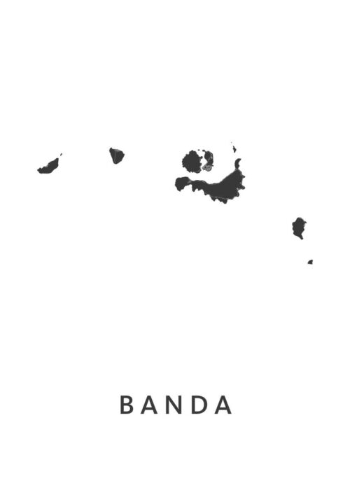 Banda eilanden Eilandkaart Poster