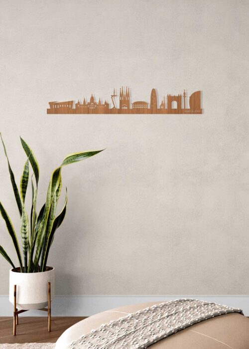 Houten Skyline van Barcelona