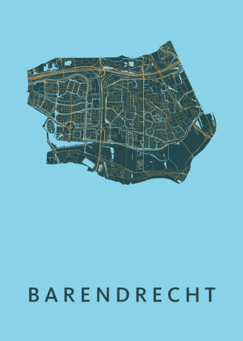 Barendrecht Stadskaart poster Azure