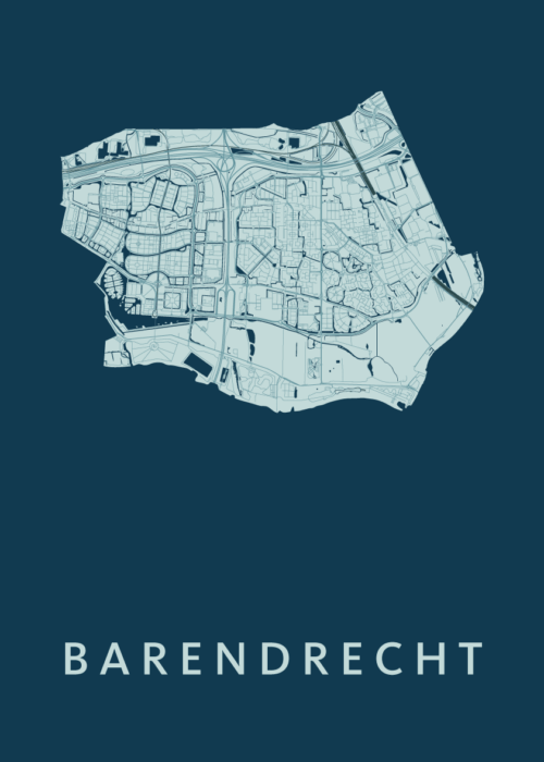 Barendrecht Stadskaart poster Feldgrau