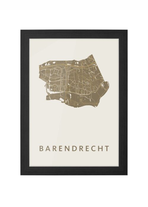 Barendrecht Gold Ingelijst in Zwart lijst Kopen | Kunst in Kaart