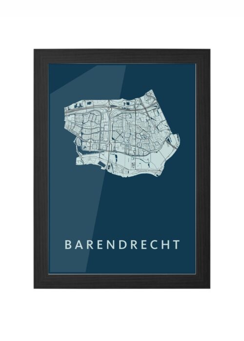 Barendrecht Navy Ingelijst in Zwart lijst Kopen | Kunst in Kaart