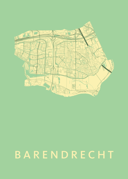 Barendrecht Stadskaart poster Spring