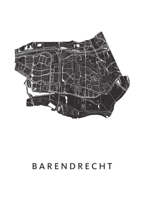 Barendrecht Stadskaart poster White