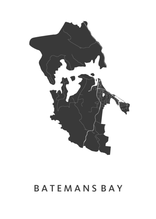 Batemans Bay Stadskaart Poster Kopen
