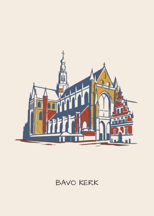 Sint-Bavokerk Haarlem - Linosnede-stijl