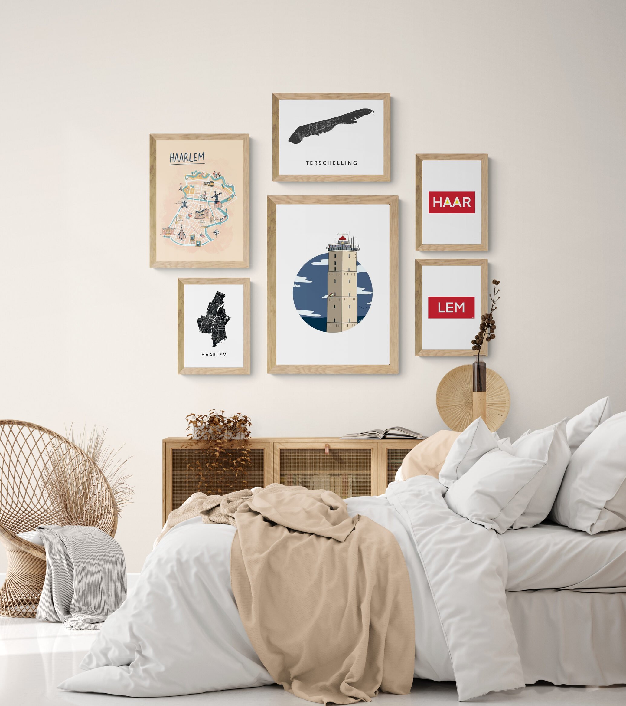 Stadskaarten aan de muur Posters
