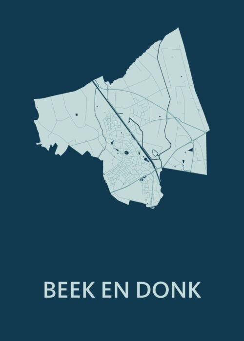 Beek en Donk Feldgrau Stadskaart Poster Kopen