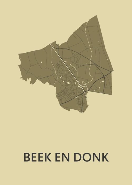 Beek en Donk GoldenRod Stadskaart Poster Kopen