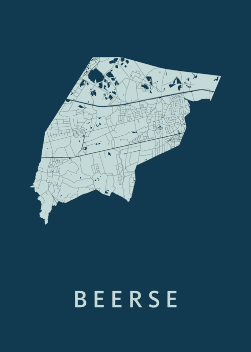 Beerse Navy Stadskaart Poster Kopen