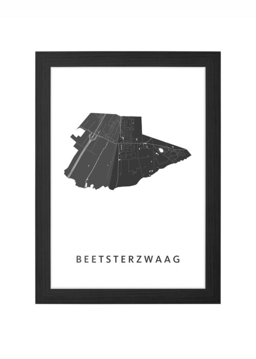 Beetsterzwaag Ingelijst in Zwart lijst Kopen | Kunst in Kaart