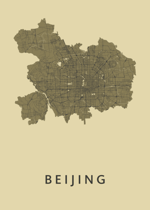 Beijing Stadskaart poster