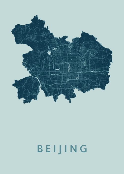Beijing Stadskaart poster Mint
