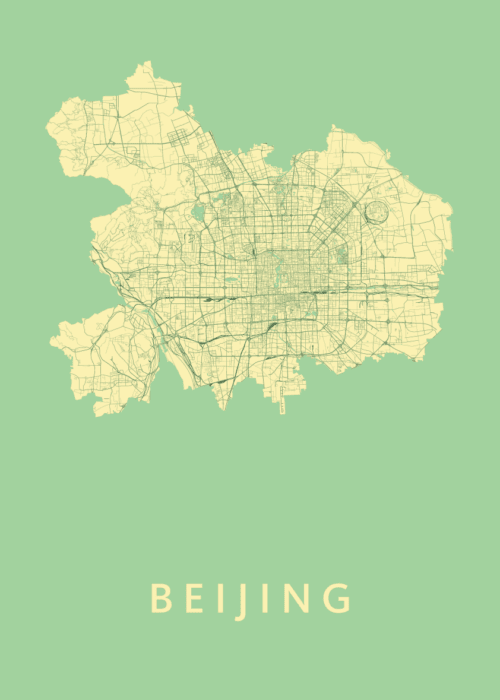 Beijing Stadskaart poster Spring