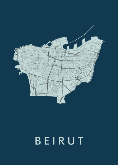 Beirut Navy Stadskaart Poster Kopen