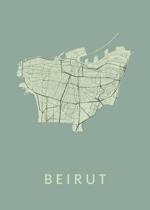 Beirut Olive Stadskaart Poster Kopen