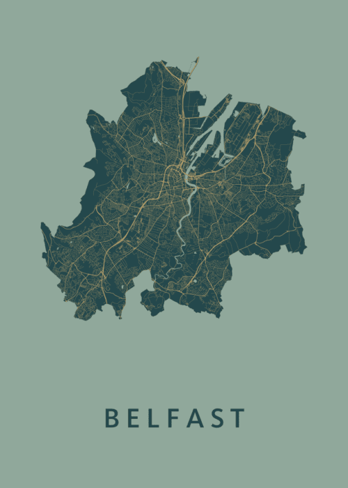 Belfast Amazon Stadskaart Poster Kopen