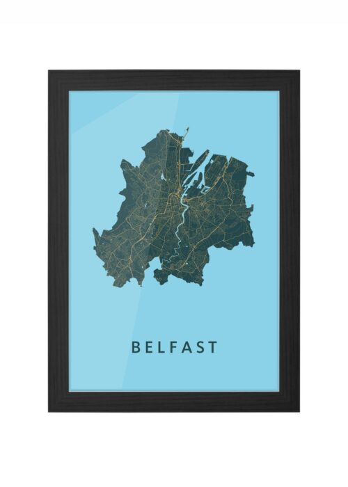 Belfast Azure Ingelijst in Zwart lijst Kopen | Kunst in Kaart