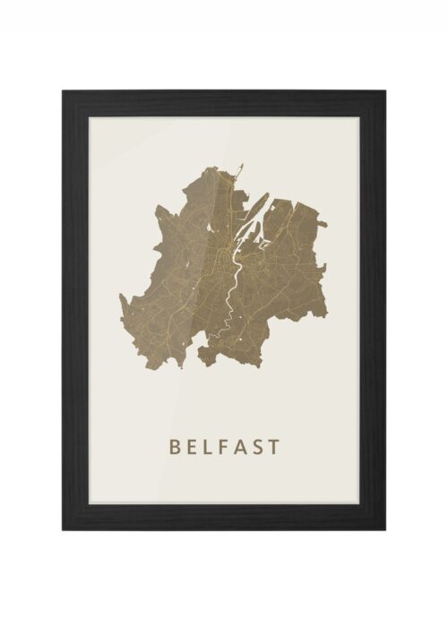 Belfast Gold Ingelijst in Zwart lijst Kopen | Kunst in Kaart