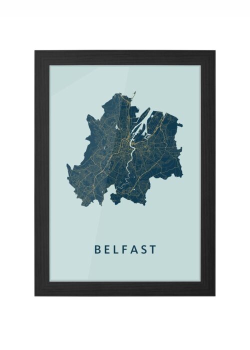 Belfast Prussian Ingelijst in Zwart lijst Kopen | Kunst in Kaart