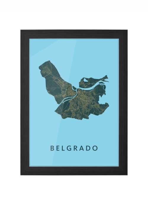 Belgrado Azure Ingelijst in Zwart lijst Kopen | Kunst in Kaart