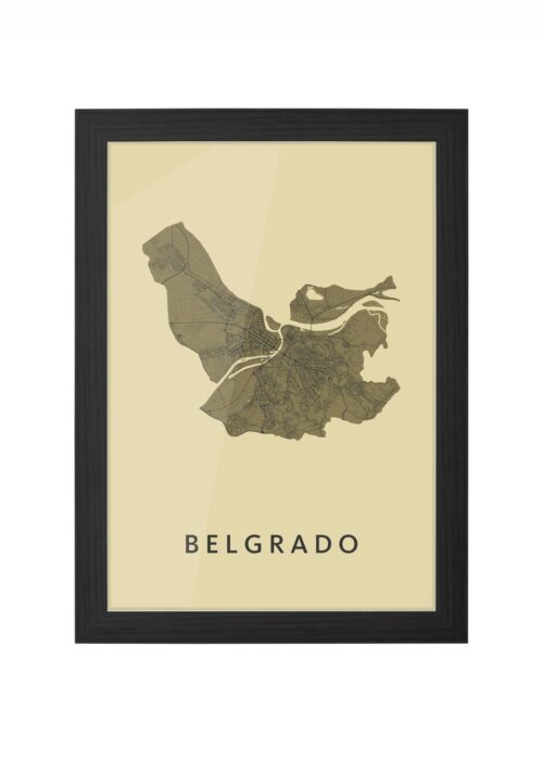 Belgrado GoldenRod Ingelijst in Zwart lijst Kopen | Kunst in Kaart