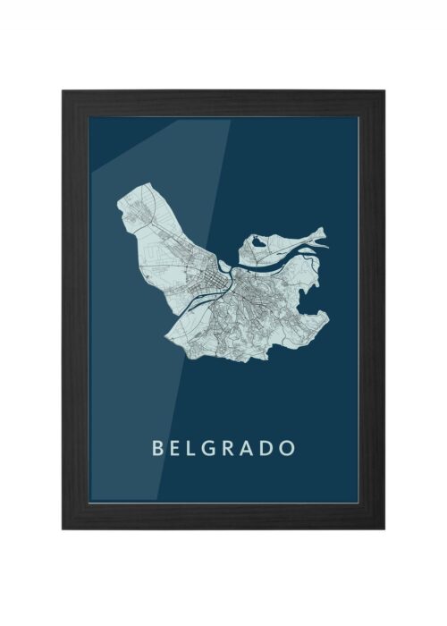 Belgrado Navy Ingelijst in Zwart lijst Kopen | Kunst in Kaart