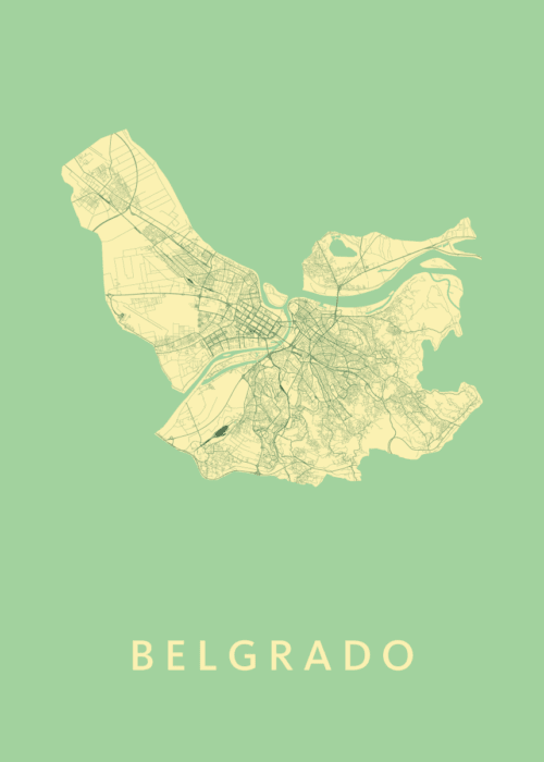 Belgrado Spring Stadskaart Poster Kopen